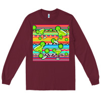 Burgundy margarita serape seamless pattern Long Sleeve Tee - BundleAndBundleShop