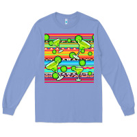 Colony Blue margarita serape seamless pattern Long Sleeve Tee - BundleAndBundleShop