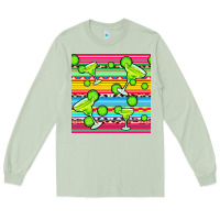Matcha margarita serape seamless pattern Long Sleeve Tee - BundleAndBundleShop