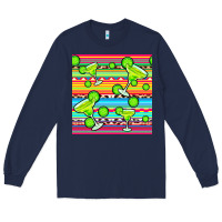 Navy margarita serape seamless pattern Long Sleeve Tee - BundleAndBundleShop