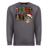 Charcoal Heather Merry af skeleton messy bun Premium Sweatshirt - NancyCooperArtShop
