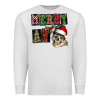 Oatmeal Heather Merry af skeleton messy bun Premium Sweatshirt - NancyCooperArtShop