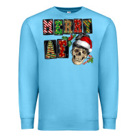 Ocean Blue Merry af skeleton messy bun Premium Sweatshirt - NancyCooperArtShop