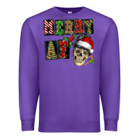 Purple Merry af skeleton messy bun Premium Sweatshirt - NancyCooperArtShop