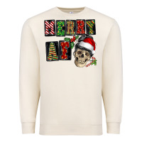 Sandshell Merry af skeleton messy bun Premium Sweatshirt - NancyCooperArtShop