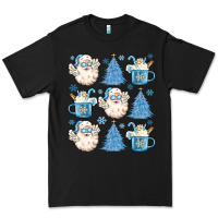 Black santa claus doodles christmas Premium Tee - MaliasSmallBusiness