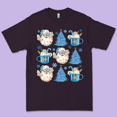 Premium Tee santa claus doodles christmas
