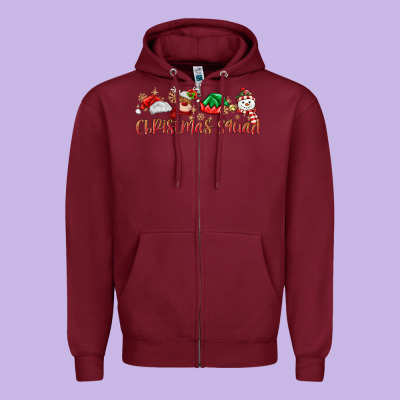 Christmas Squad Zipper Hoodie Designed By Maliassmallbusiness