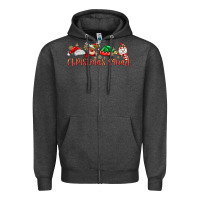 Charcoal Heather christmas squad Zipper Hoodie - MaliasSmallBusiness