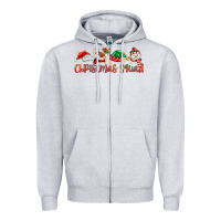 Heather Grey christmas squad Zipper Hoodie - MaliasSmallBusiness