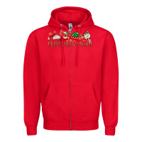 Red christmas squad Zipper Hoodie - MaliasSmallBusiness