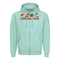 Seafoam christmas squad Zipper Hoodie - MaliasSmallBusiness