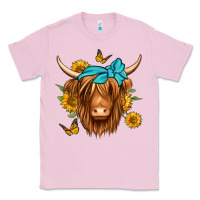 Bubblegum Pink sunflower long haired cow Classic Tee - Jasminsmagicworld