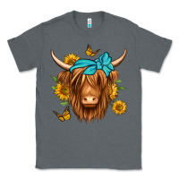 Charcoal Heather sunflower long haired cow Classic Tee - Jasminsmagicworld