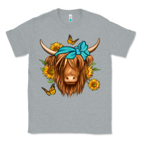 Heather Grey sunflower long haired cow Classic Tee - Jasminsmagicworld
