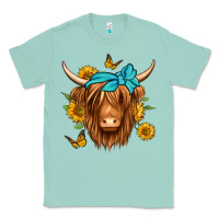 Sunflower Long Haired Cow Classic Tee | Teevron