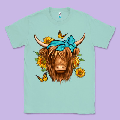 Sunflower Long Haired Cow Classic Tee Designed By Jasminsmagicworld