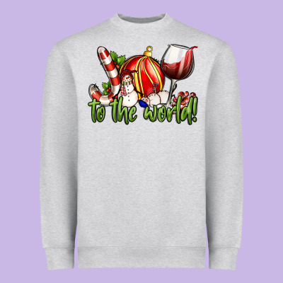 Joy To The World Christmas Wine Heavyweight Sweatshirt Designed By Fadigitalartstudio