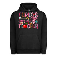 Pigment Black Cupid's Favorite Teacher Valentine's Day Urban Hoodie - HowdyJamesFarm