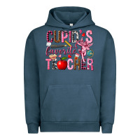 Pigment Midnight Navy Cupid's Favorite Teacher Valentine's Day Urban Hoodie - HowdyJamesFarm