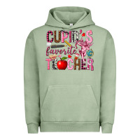 Pigment Oil Green Cupid's Favorite Teacher Valentine's Day Urban Hoodie - HowdyJamesFarm