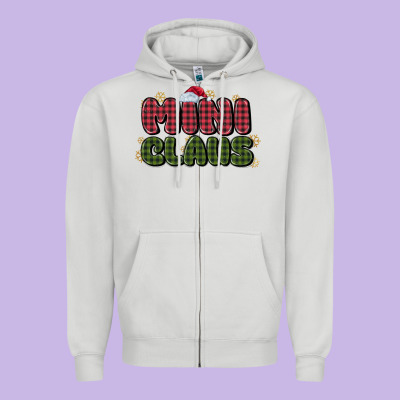 Mini Claus Zipper Hoodie Designed By Maliassmallbusiness
