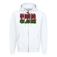 White mini claus Zipper Hoodie - MaliasSmallBusiness