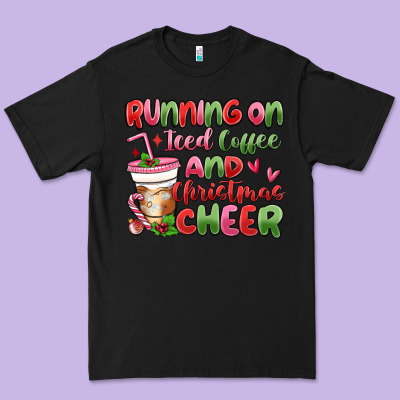 Premium Tee running on iced coffee and christmas cheer