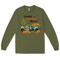 Army Green grateful thankful blessed Long Sleeve Tee - JahusDesignShop