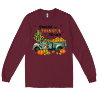 Burgundy grateful thankful blessed Long Sleeve Tee - JahusDesignShop