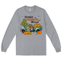 Heather Grey grateful thankful blessed Long Sleeve Tee - JahusDesignShop