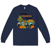 Navy grateful thankful blessed Long Sleeve Tee - JahusDesignShop
