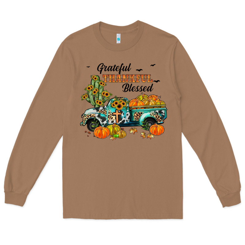 Grateful Thankful Blessed Long Sleeve Tee by JahusDesignShop | Teevron
