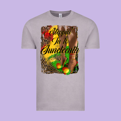 Steppin' In To Juneteenth Vintage Tee Designed By Hra Design Shop