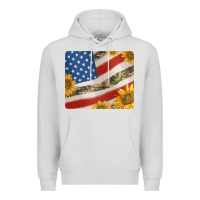 Dove Grey american flag sunflowers and canouflage print veteran mousepad Premium Hoodie - Jasminsmagicworld