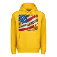 Lemon american flag sunflowers and canouflage print veteran mousepad Premium Hoodie - Jasminsmagicworld