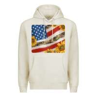Oatmeal Heather american flag sunflowers and canouflage print veteran mousepad Premium Hoodie - Jasminsmagicworld