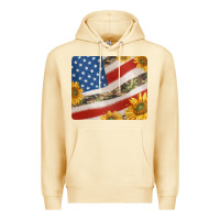 Pina Colada american flag sunflowers and canouflage print veteran mousepad Premium Hoodie - Jasminsmagicworld