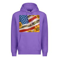 Purple american flag sunflowers and canouflage print veteran mousepad Premium Hoodie - Jasminsmagicworld