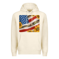 Tofu american flag sunflowers and canouflage print veteran mousepad Premium Hoodie - Jasminsmagicworld