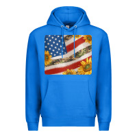 True Royal american flag sunflowers and canouflage print veteran mousepad Premium Hoodie - Jasminsmagicworld