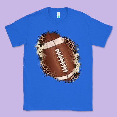 Football Cowhide Leopard Patch Classic Tee Designed By Jahusdesignshop
