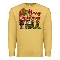 Antique Gold Merry Christmas Y'all Cowboy Premium Sweatshirt - MaliasSmallBusiness