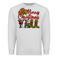 Dove Grey Merry Christmas Y'all Cowboy Premium Sweatshirt - MaliasSmallBusiness