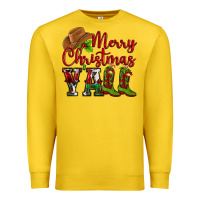 Lemon Merry Christmas Y'all Cowboy Premium Sweatshirt - MaliasSmallBusiness
