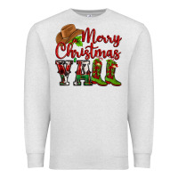 Oatmeal Heather Merry Christmas Y'all Cowboy Premium Sweatshirt - MaliasSmallBusiness