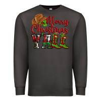Smoke Merry Christmas Y'all Cowboy Premium Sweatshirt - MaliasSmallBusiness