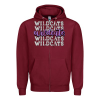 Burgundy wildcats football Zipper Hoodie - MaliasSmallBusiness