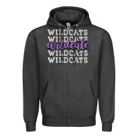 Charcoal Heather wildcats football Zipper Hoodie - MaliasSmallBusiness