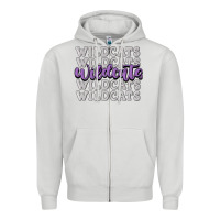 Dove Grey wildcats football Zipper Hoodie - MaliasSmallBusiness